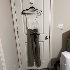 White and Gray Spaghetti Strap Dress